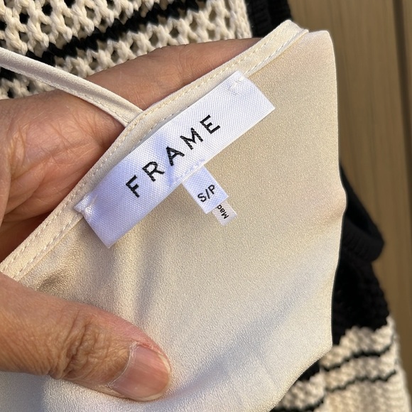 Frame Denim Open Knit Tank Dress Off White Multi Women's Small Coastal Beachy - Picture 3 of 16
